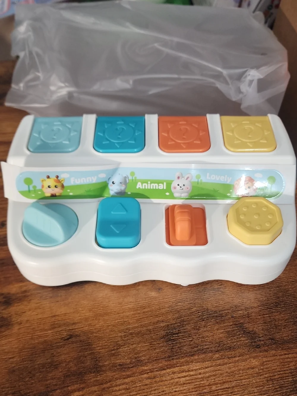 Children's Shape Sorter Pop Toy Multicolor Hide&seek Button Box Toy With animal